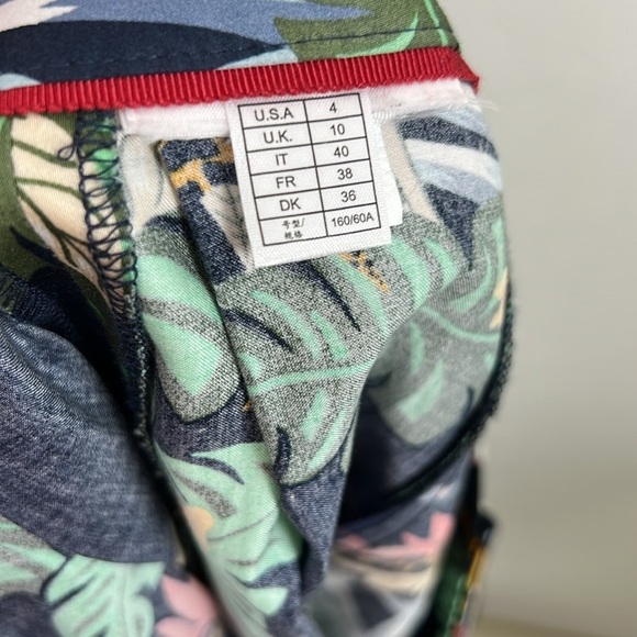 Brooks Brothers Skirt Midi Tropical Preppy Navy Green Orange 4 - Picture 6 of 6